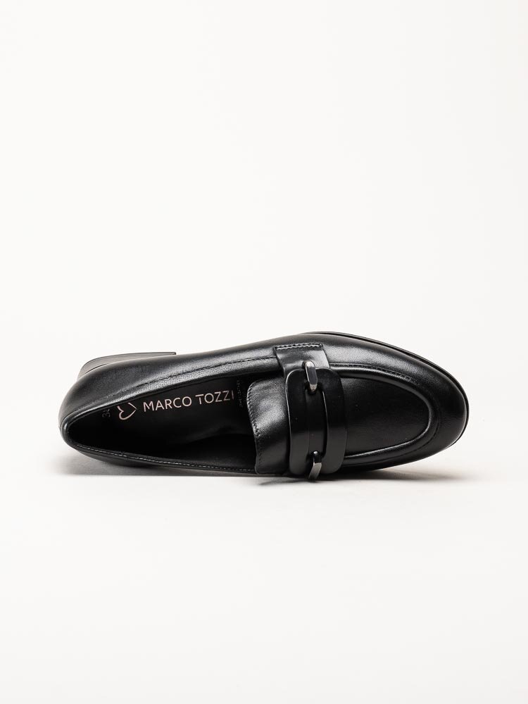 Marco Tozzi - Svarta loafers i skinn