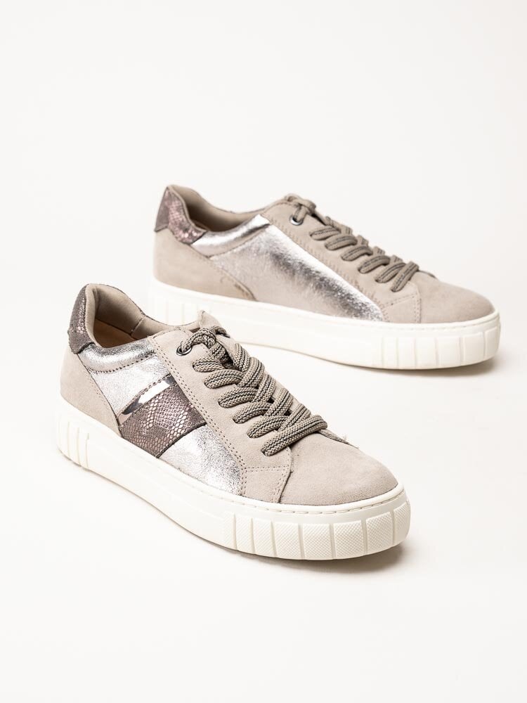 Marco Tozzi - Beige platåsneakers