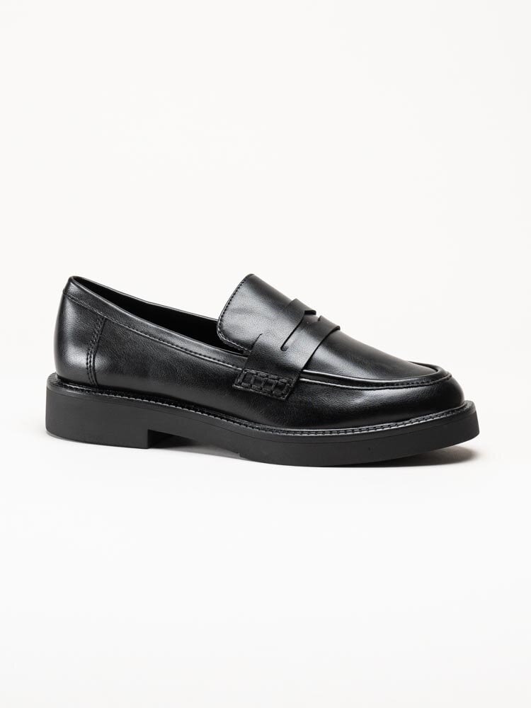 Marco Tozzi - Svarta loafers i skinnimitation