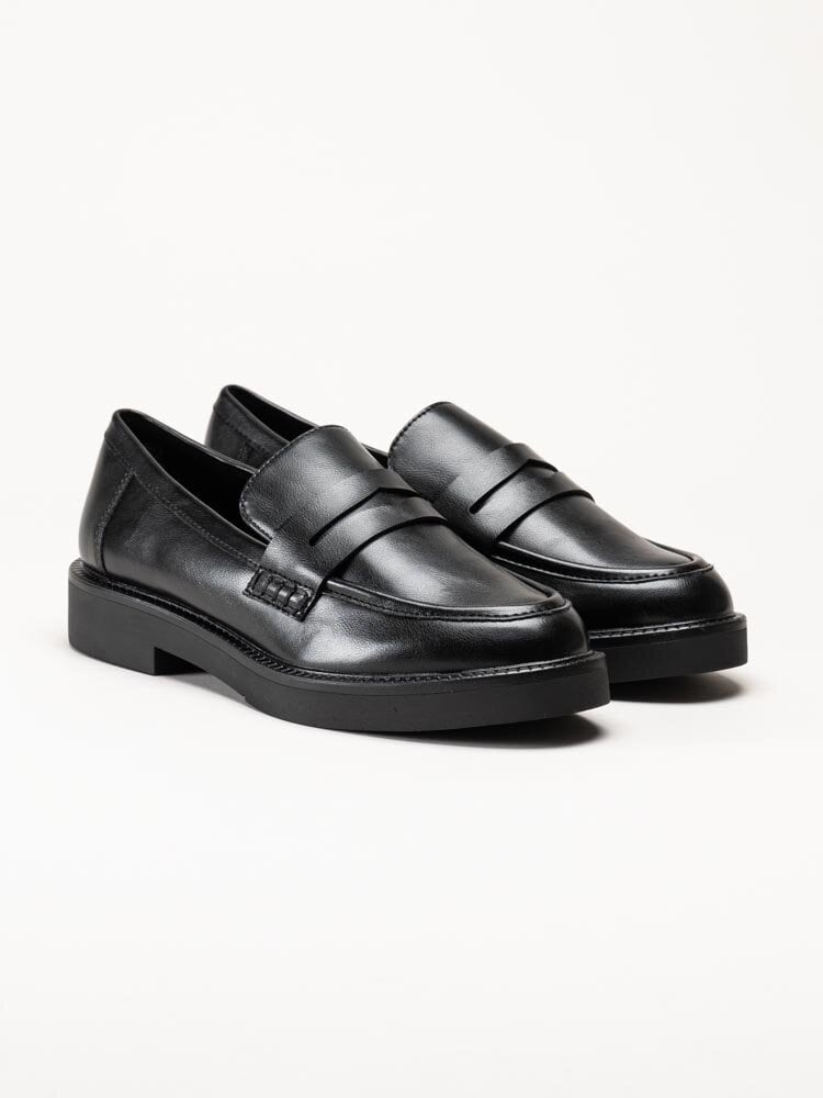 Marco Tozzi - Svarta loafers i skinnimitation