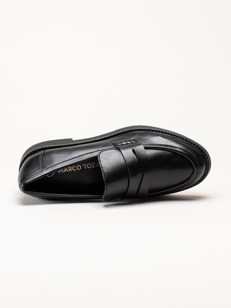 Marco Tozzi - Svarta loafers i skinnimitation