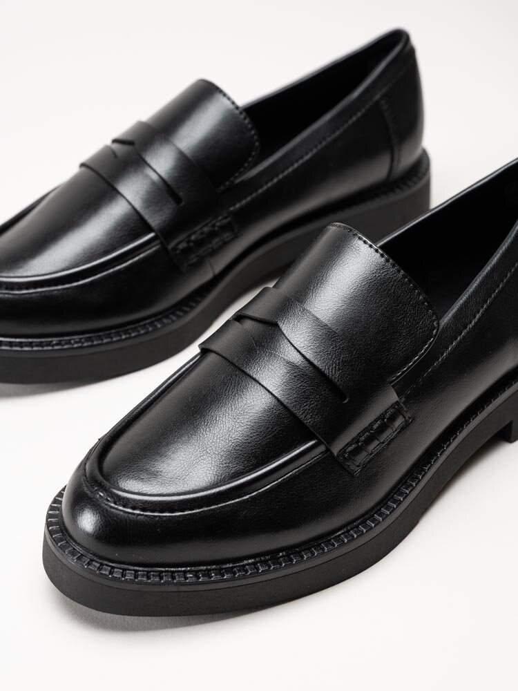 Marco Tozzi - Svarta loafers i skinnimitation