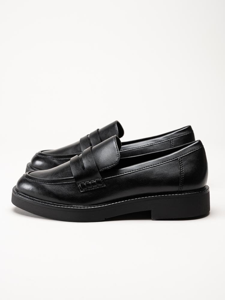 Marco Tozzi - Svarta loafers i skinnimitation