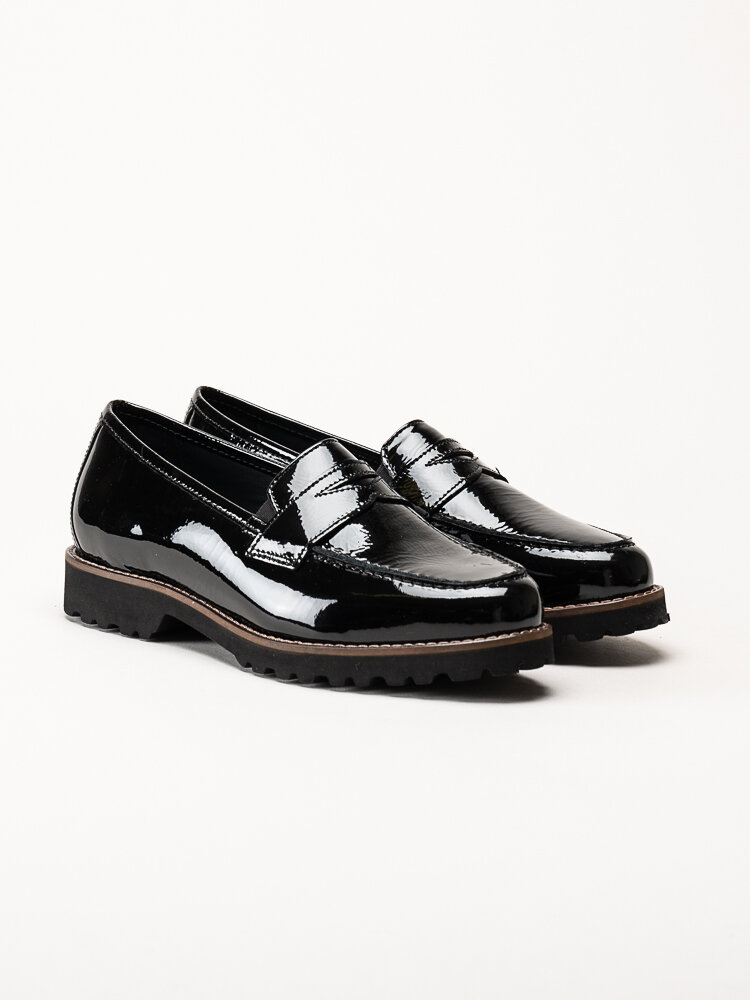 Sioux - Meredith - Svarta loafers i lack