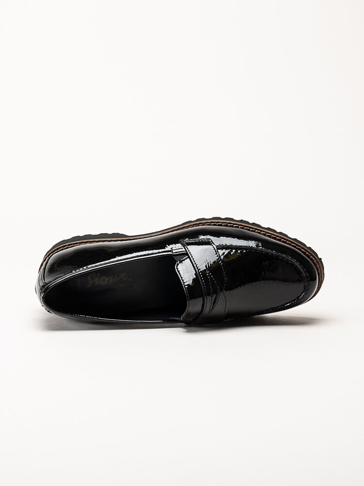 Sioux - Meredith - Svarta loafers i lack