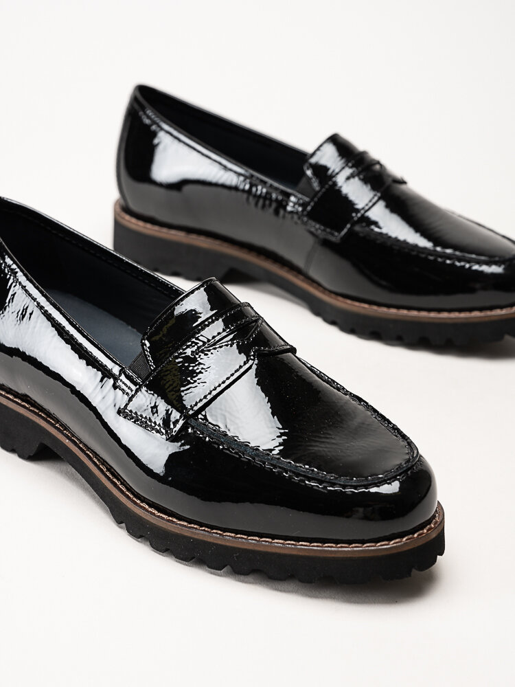 Sioux - Meredith - Svarta loafers i lack