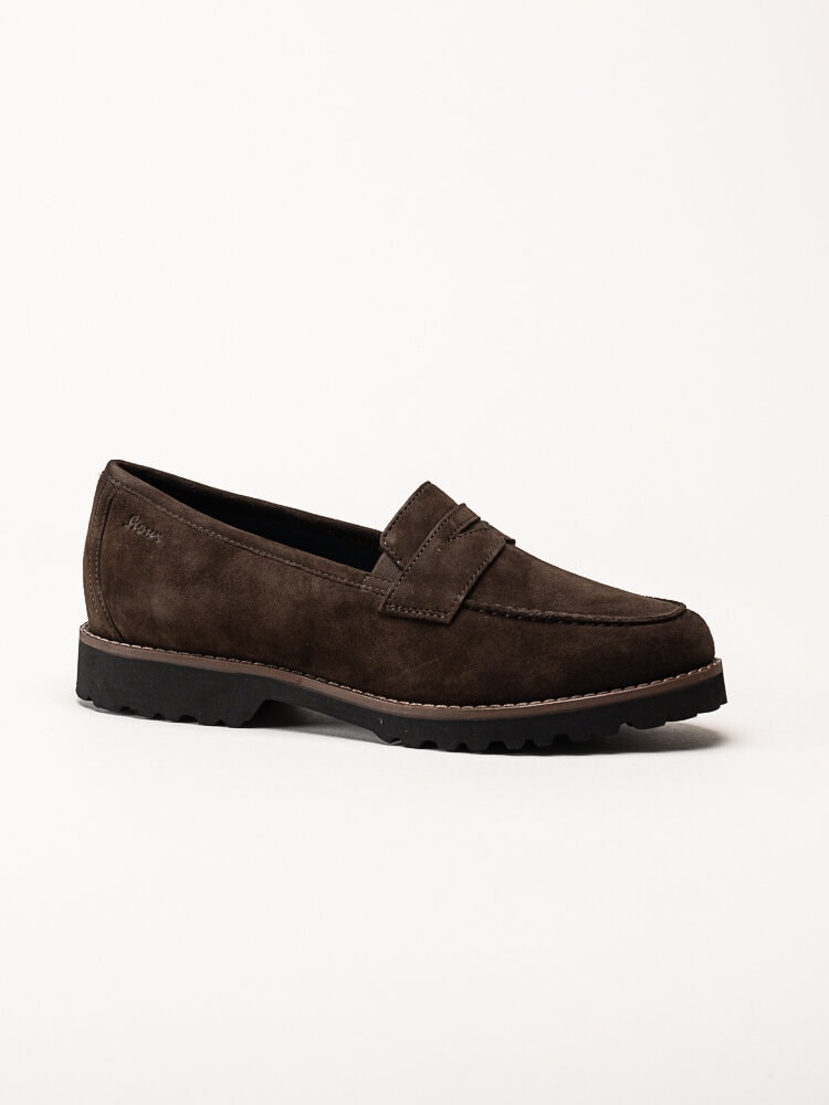 Sioux - Meredith - Mörkbruna loafers i mocka