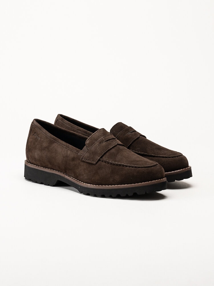 Sioux - Meredith - Mörkbruna loafers i mocka