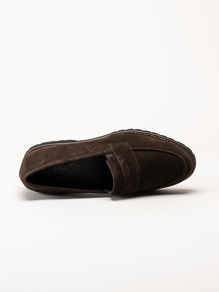 Sioux - Meredith - Mörkbruna loafers i mocka