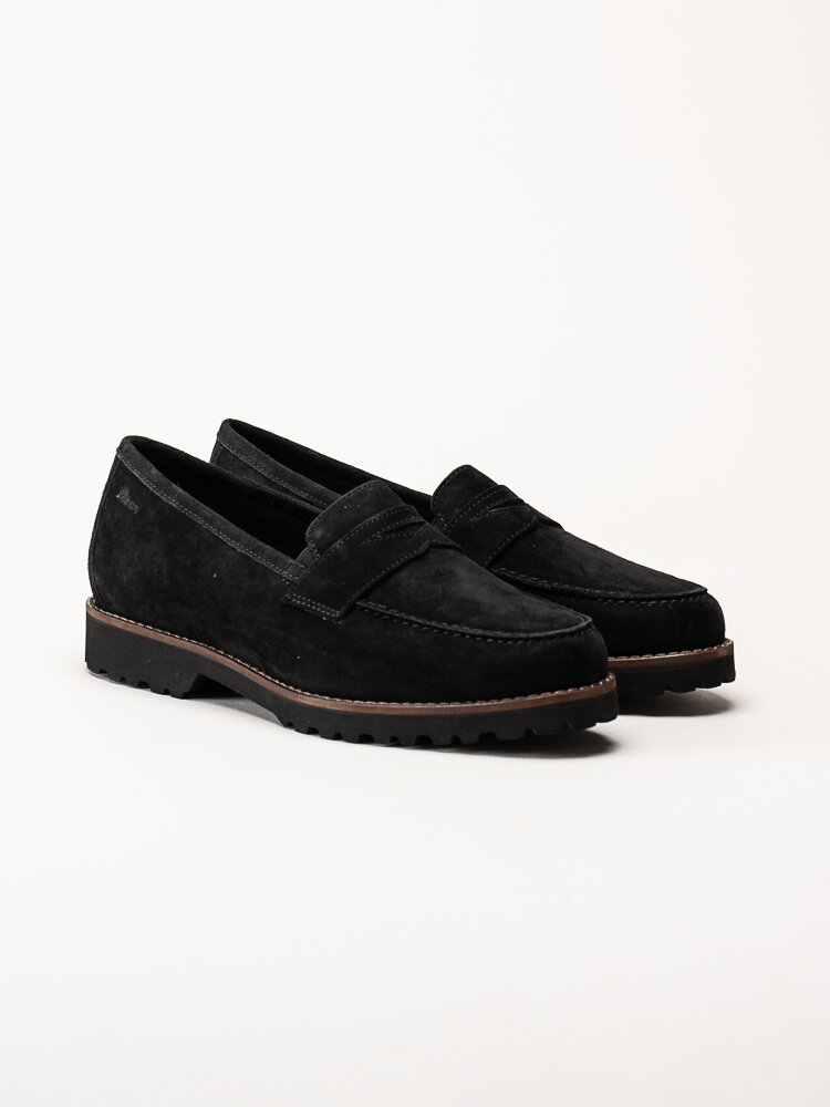 Sioux - Meredith - Svarta loafers i mocka