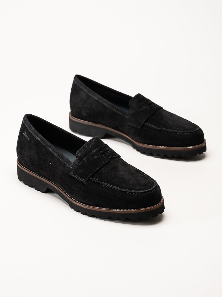 Sioux - Meredith - Svarta loafers i mocka