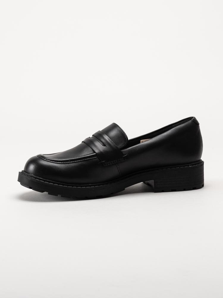 Clarks - Orinoco2 Penny D - Svarta klassiska loafers i skinn