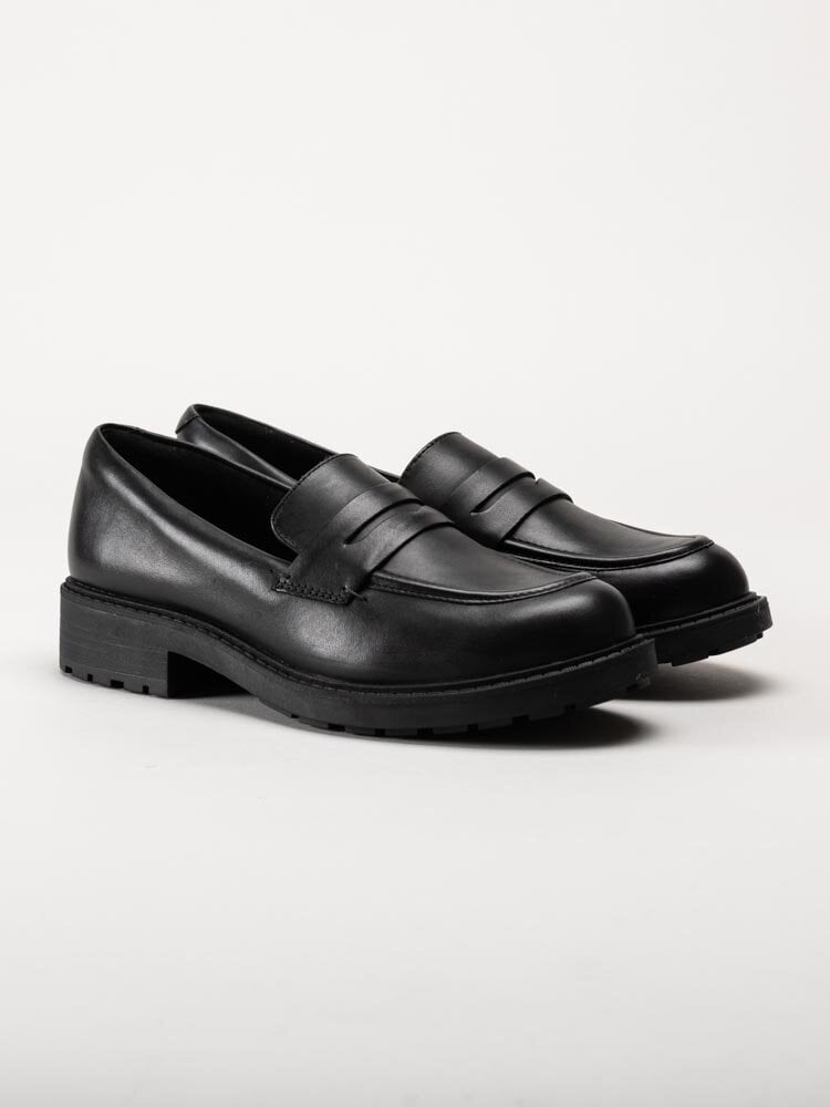 Clarks - Orinoco2 Penny D - Svarta klassiska loafers i skinn