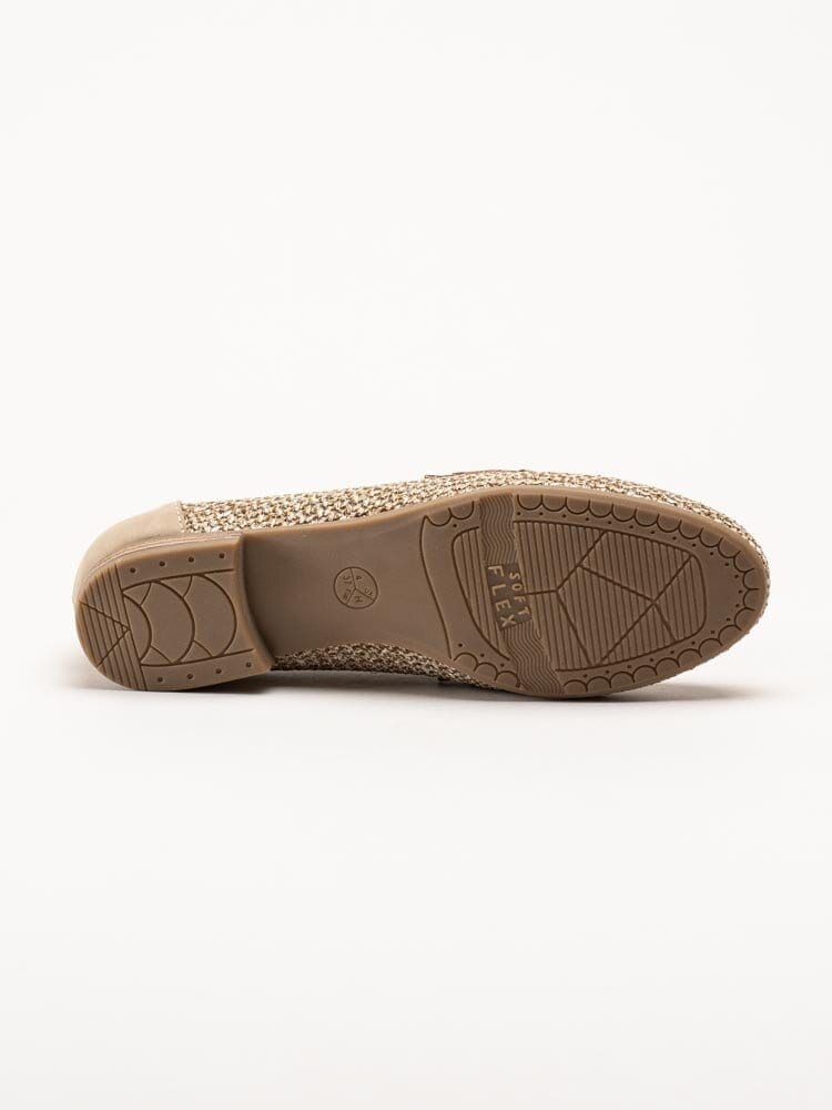 Jana - Beige loafers i textil