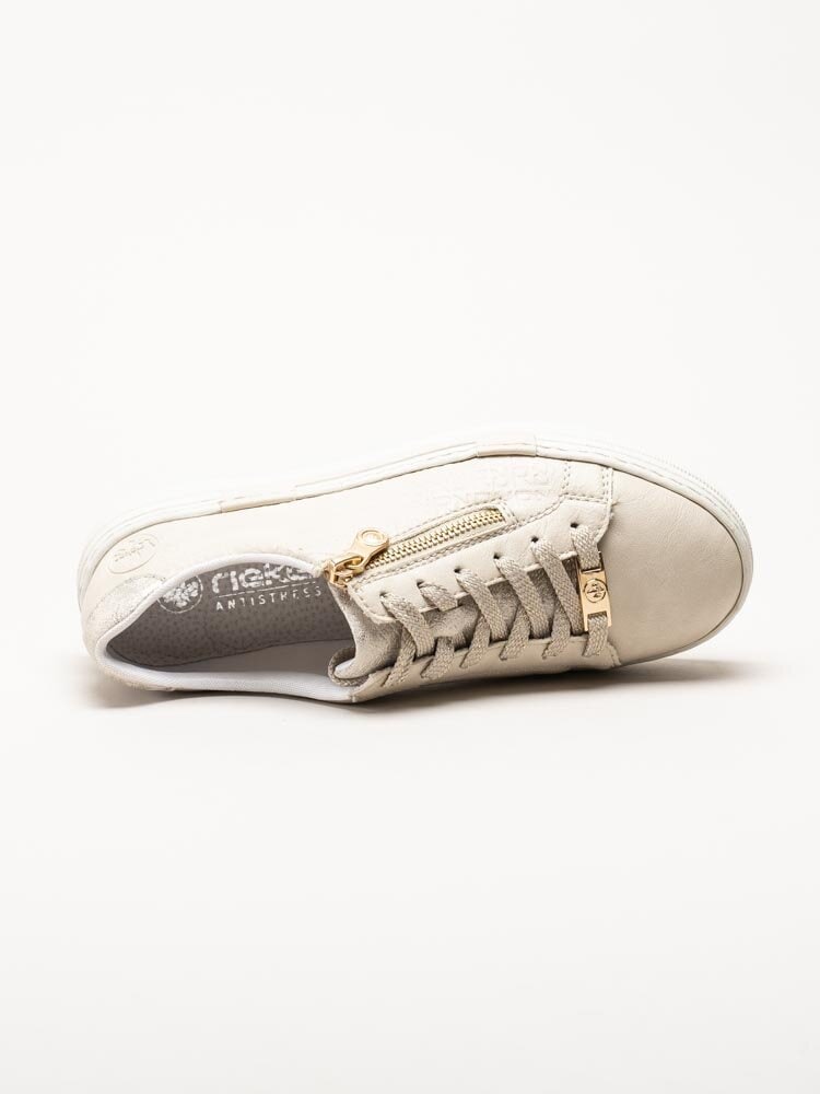 Rieker - Beige platåsneakers i skinnimitation