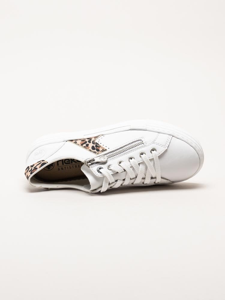 Rieker - Vita sneakers i skinn