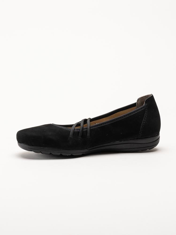 Rieker - Svarta ballerinaskor i nubuck