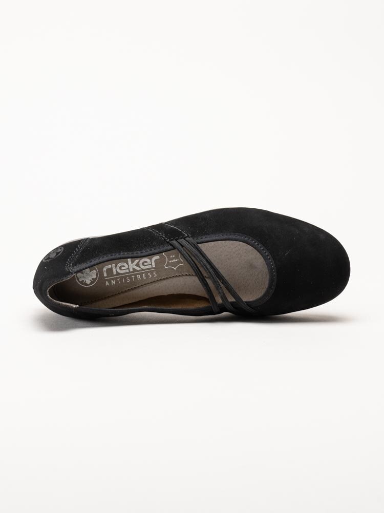 Rieker - Svarta ballerinaskor i nubuck