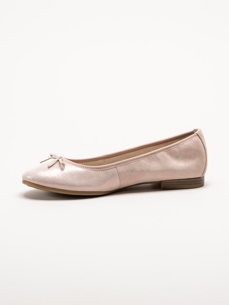 Tamaris - Rosaskimrande ballerina i nubuck