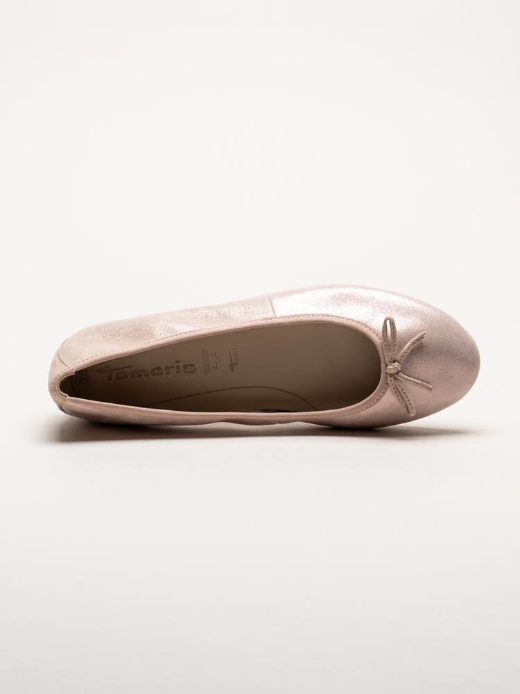 Tamaris - Rosaskimrande ballerina i nubuck