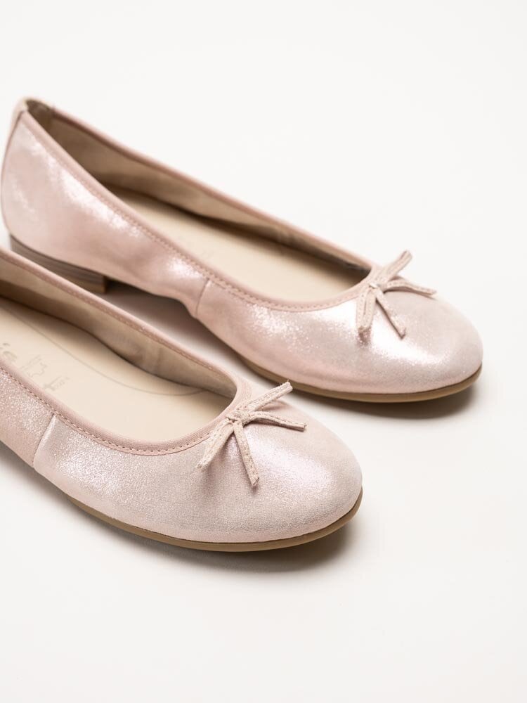 Tamaris - Rosaskimrande ballerina i nubuck