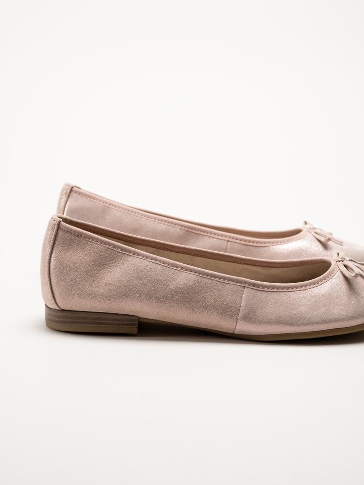 Tamaris - Rosaskimrande ballerina i nubuck