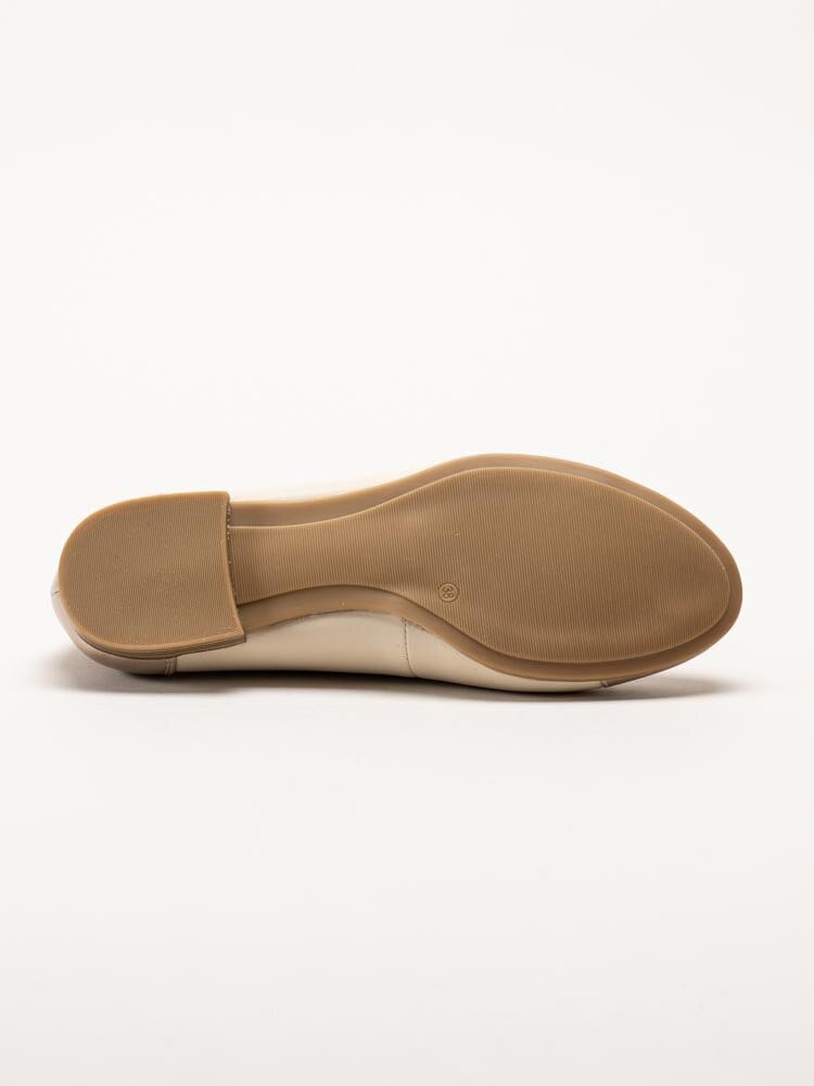 Tamaris - Beige ballerinaskor i skinn