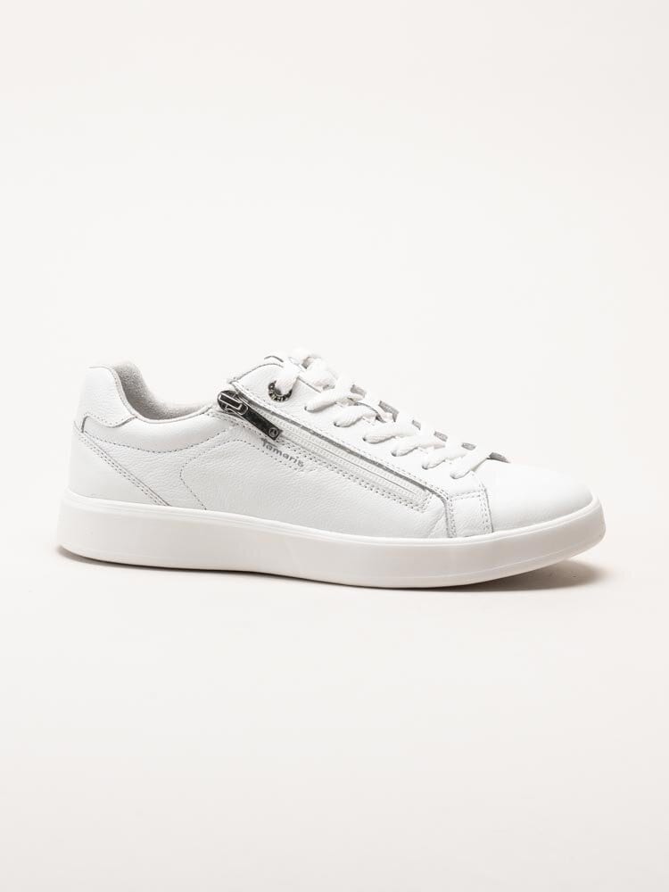 Tamaris - Vita sneakers i skinn