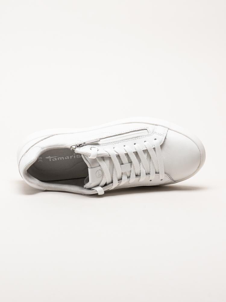 Tamaris - Vita sneakers i skinn