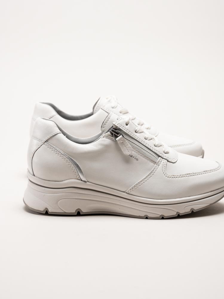 Tamaris - Vita kilklackade sneakers i skinn