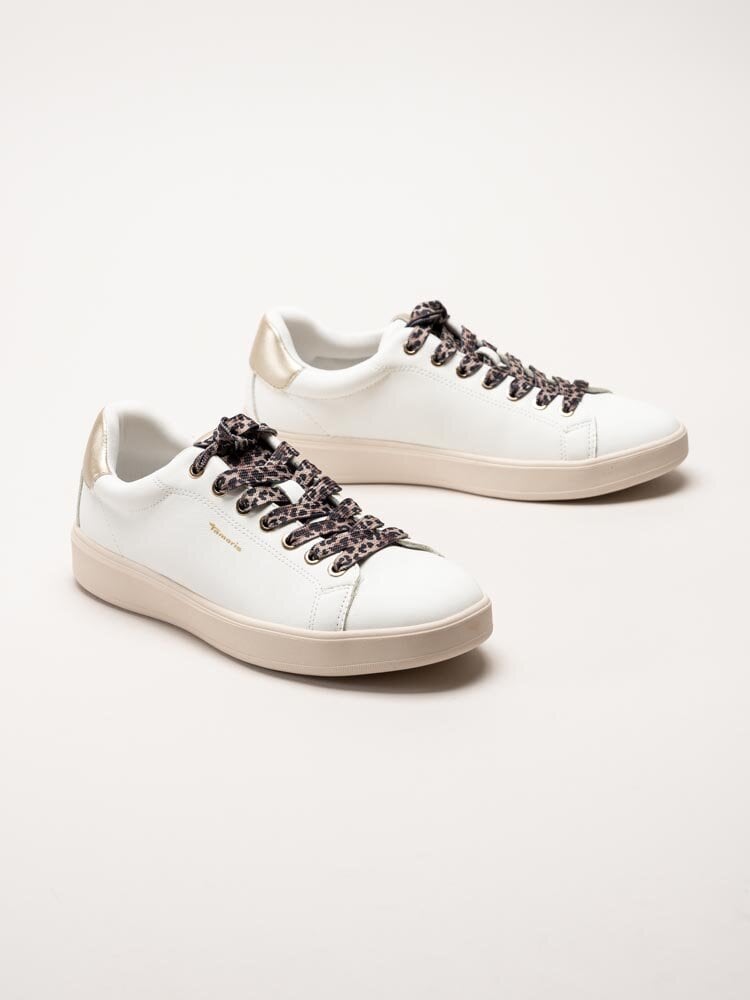 Tamaris - Vita sneakers i skinnimitation