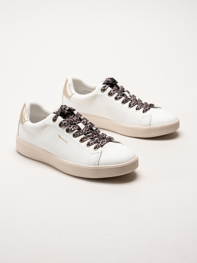 Tamaris - Vita sneakers i skinnimitation