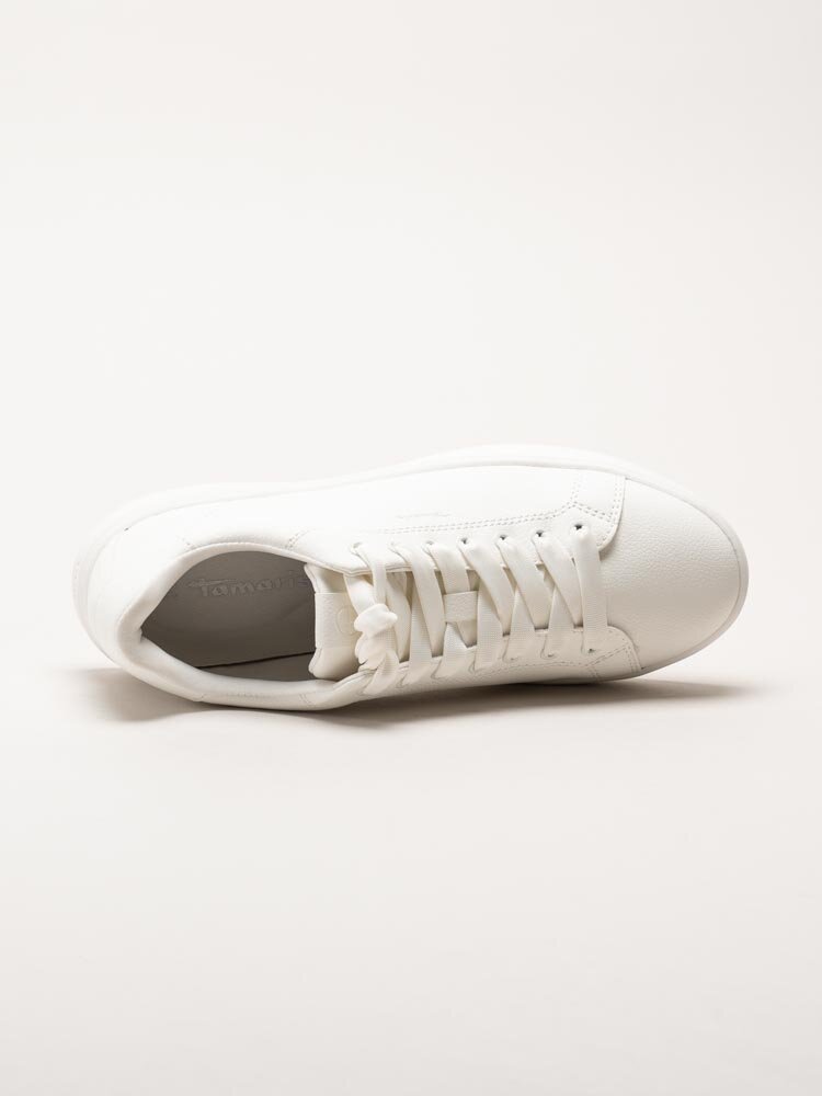 Tamaris - Vita sneakers i skinnimitation