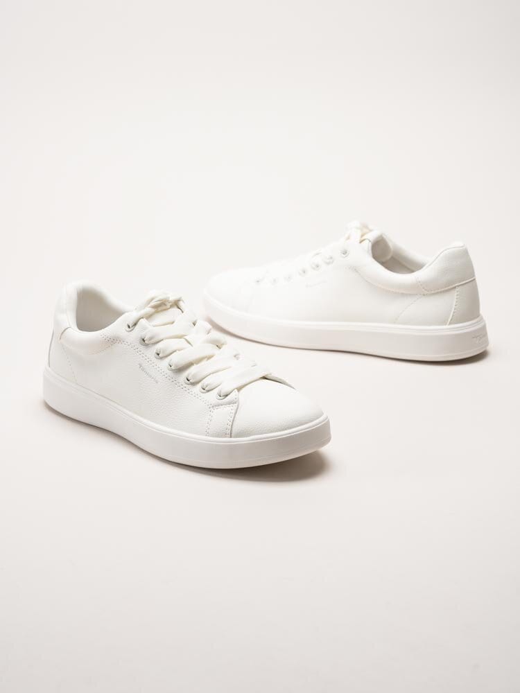 Tamaris - Vita sneakers i skinnimitation