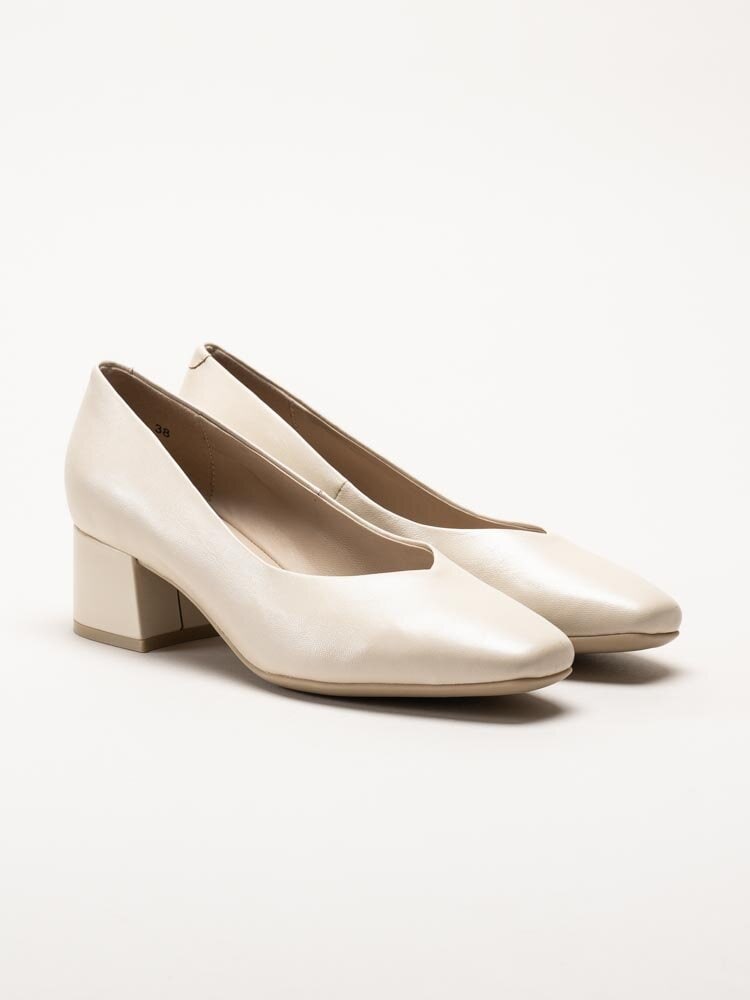 Caprice - Beige pumps i skinn