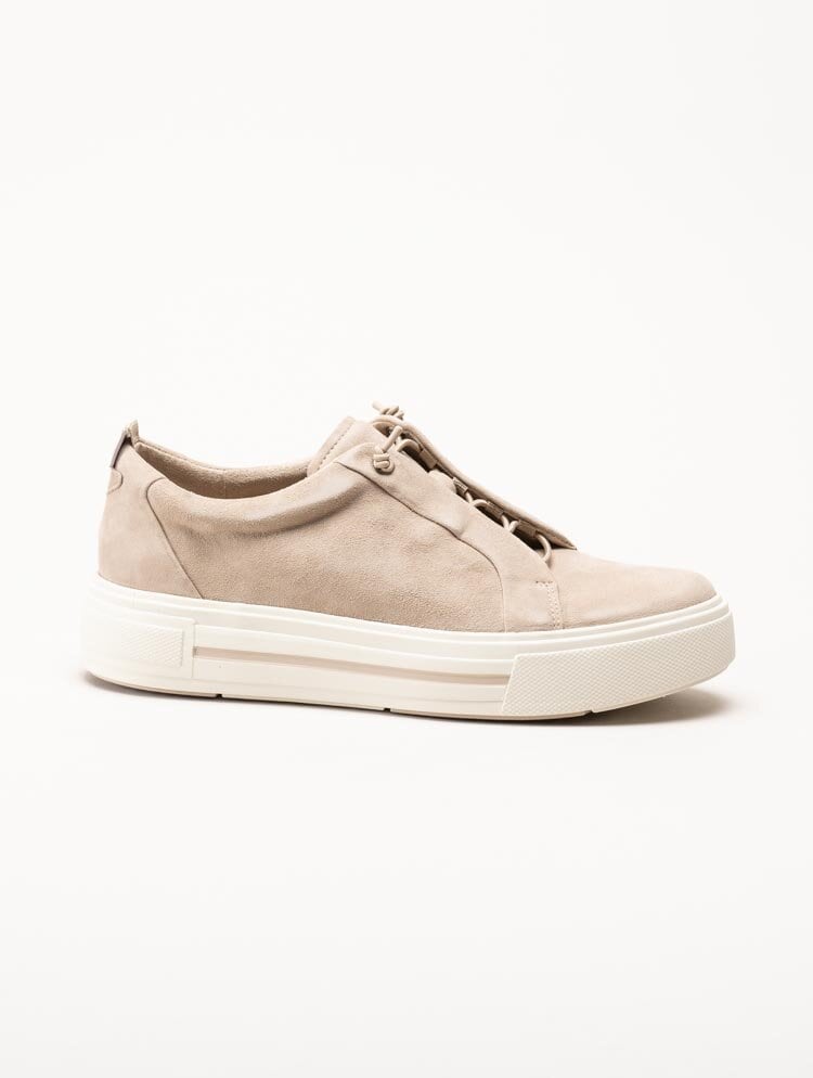 Caprice - Beige sneakers i mocka