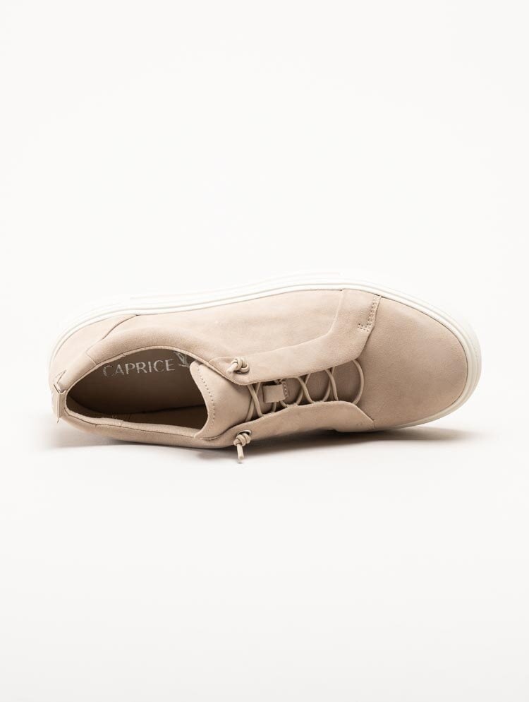 Caprice - Beige sneakers i mocka