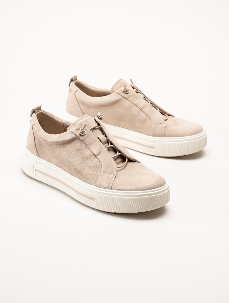 Caprice - Beige sneakers i mocka