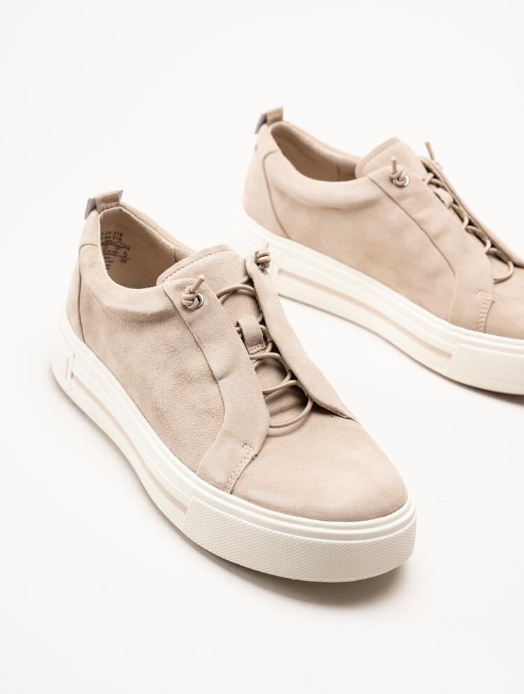 Caprice - Beige sneakers i mocka