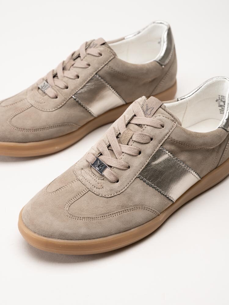 Caprice - Beige sneakers i mocka