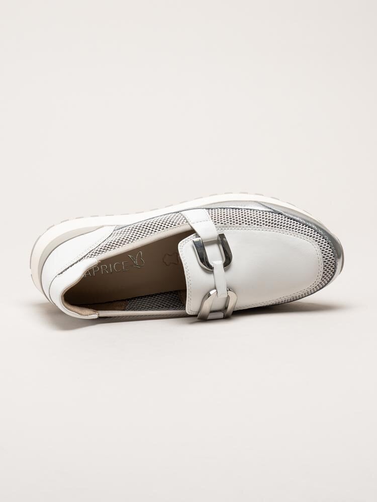 Caprice - Vita loafers i skinn