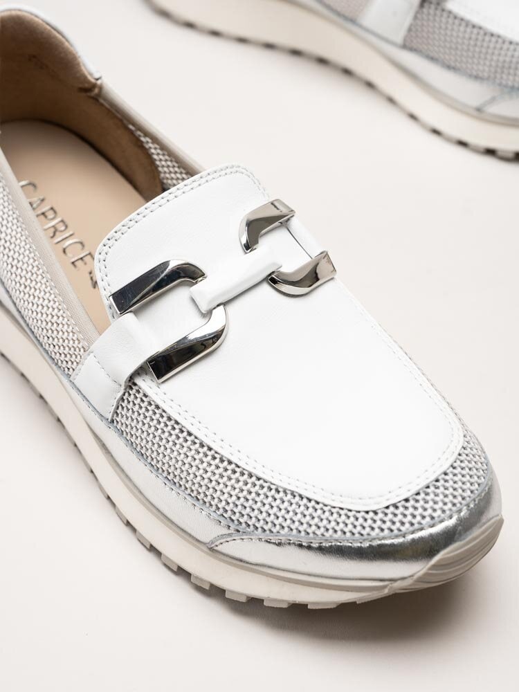 Caprice - Vita loafers i skinn