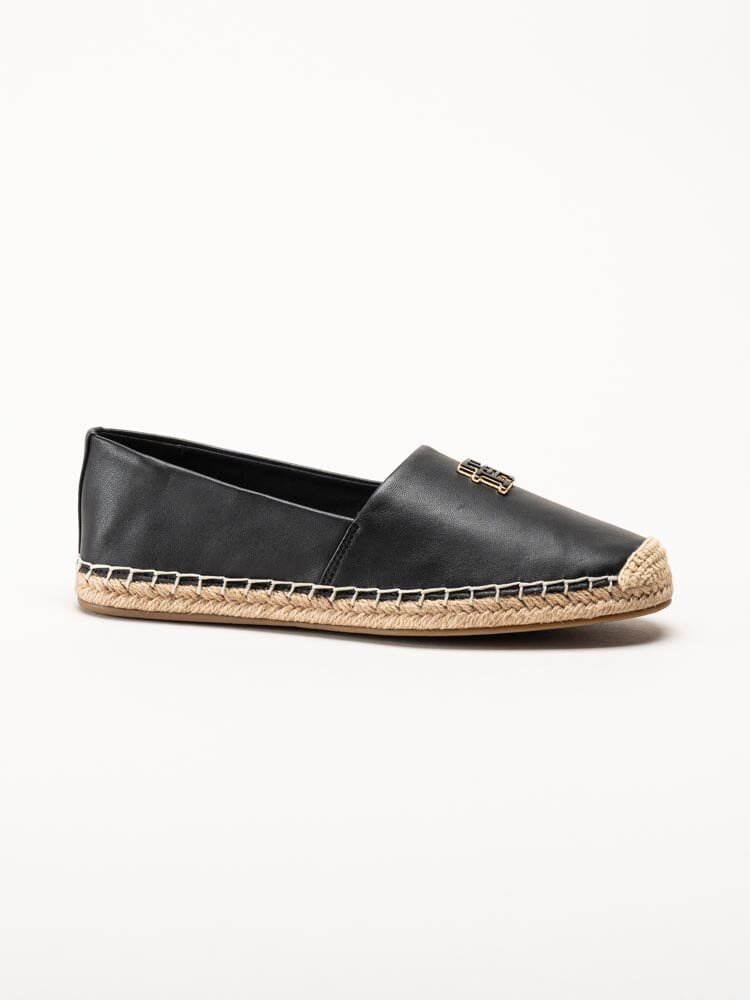 Tommy Hilfiger - Flat Espadrille - Svarta espadrillos i skinn