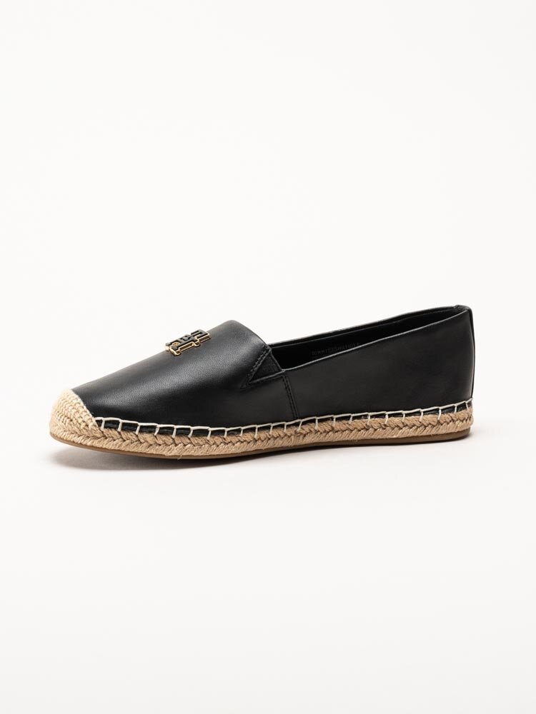 Tommy Hilfiger - Flat Espadrille - Svarta espadrillos i skinn