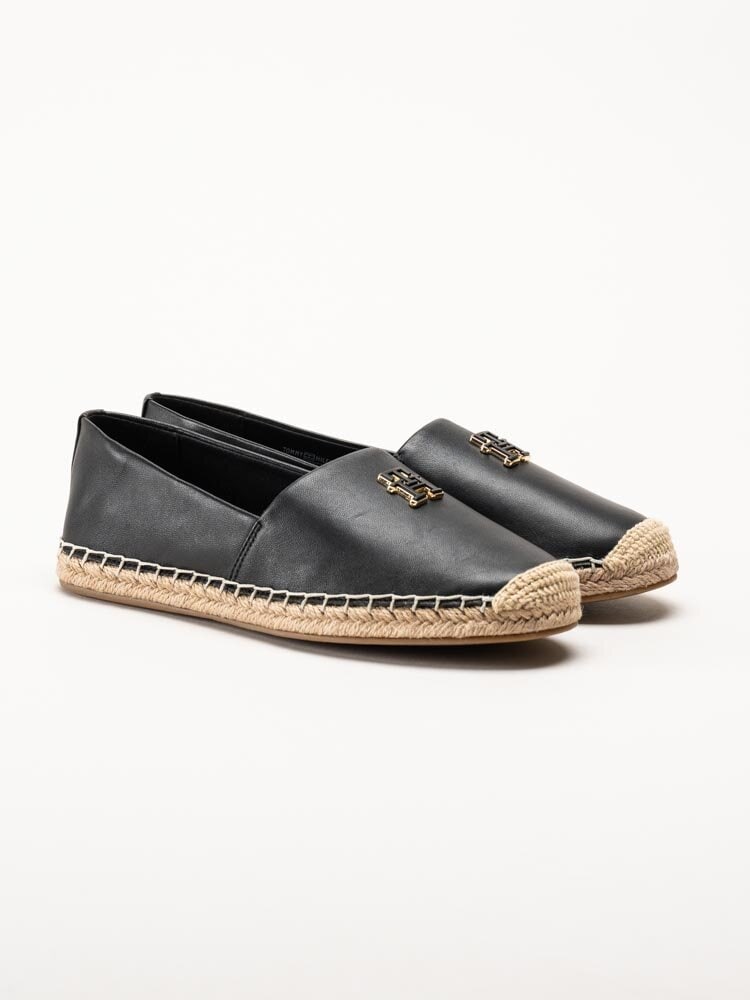 Tommy Hilfiger - Flat Espadrille - Svarta espadrillos i skinn