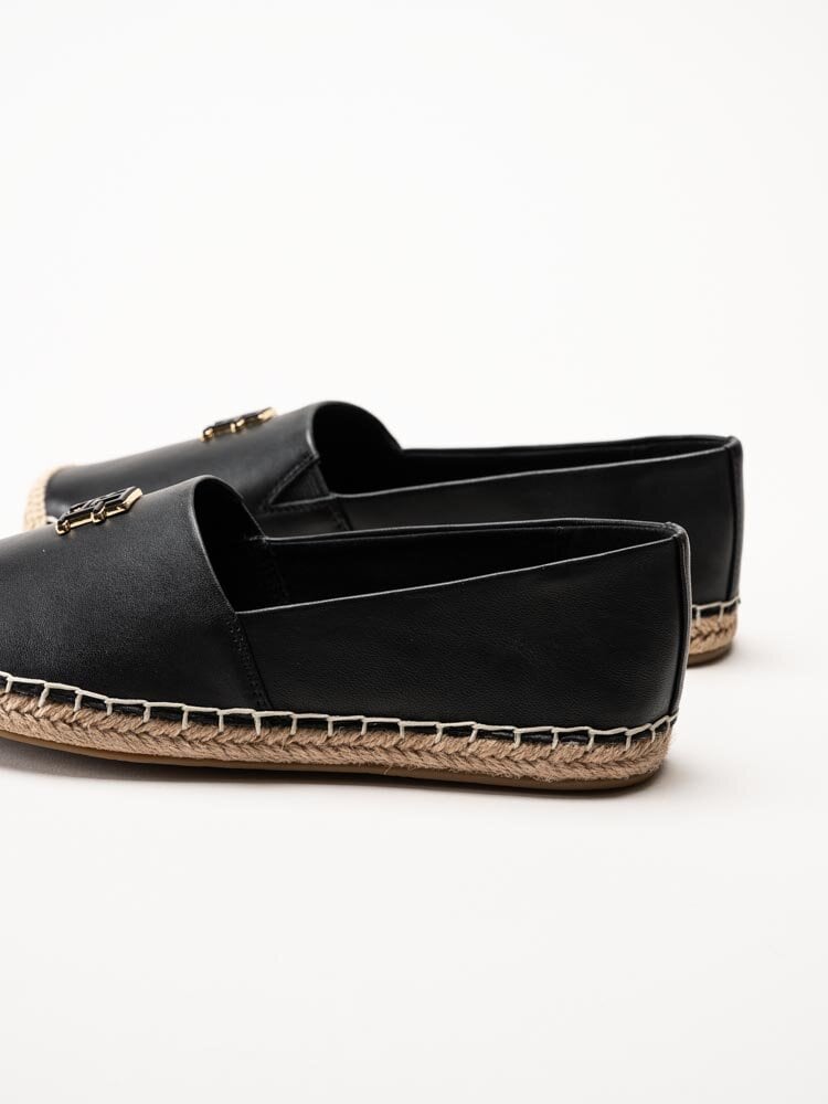 Tommy Hilfiger - Flat Espadrille - Svarta espadrillos i skinn