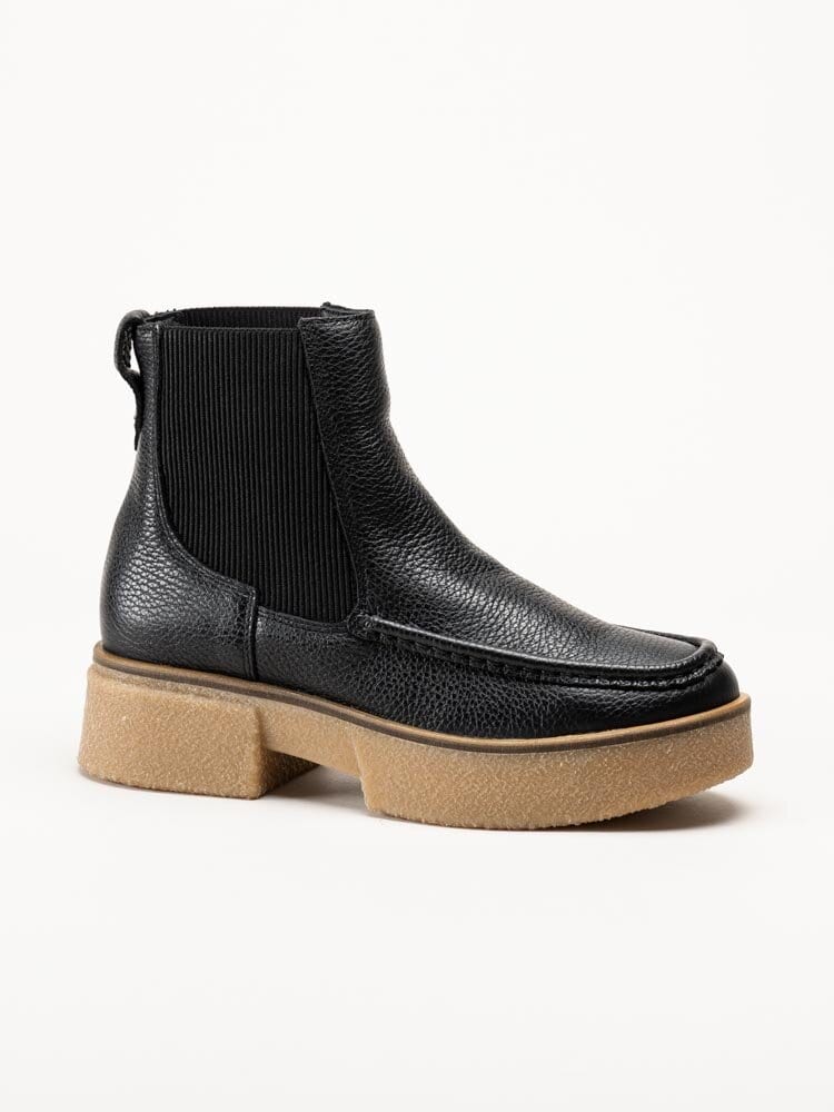 Clarks - Linoso Top - Svarta chunky boots i skinn