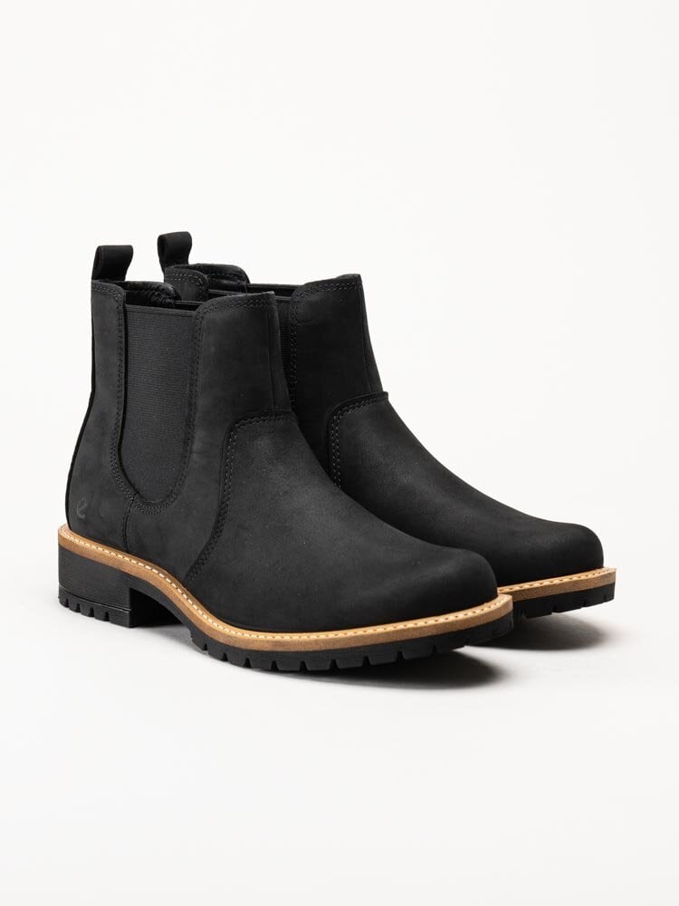 Ecco - Elaina - Svarta chelsea boots i oljad nubuck