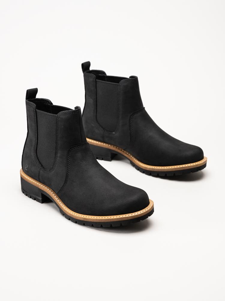 Ecco - Elaina - Svarta chelsea boots i oljad nubuck