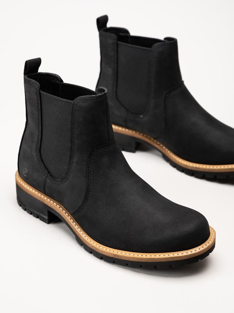 Ecco - Elaina - Svarta chelsea boots i oljad nubuck